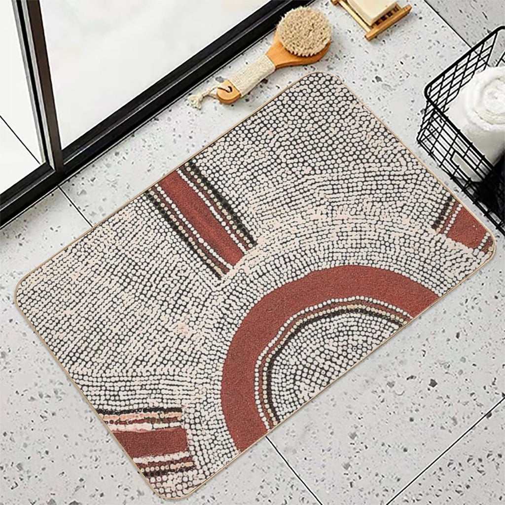 Awesome Aboriginal Dot Art  Easy To Clean Bath Mat
