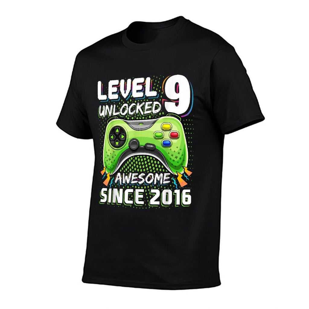 9th Birthday Boy Level 9 Gamer 9 Year Video Game Party  Tagless Design T-Shirt