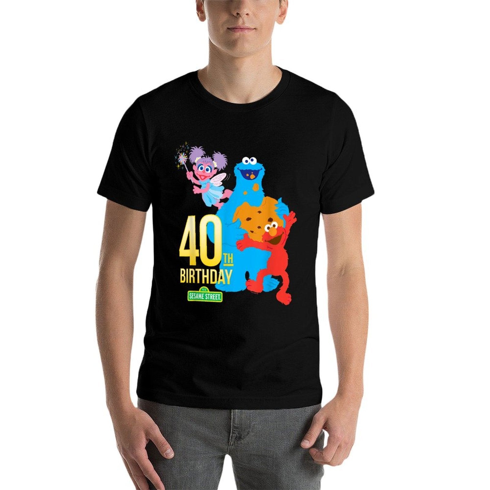 Sesame Street 40th Birthday  High-quality Stitching T-Shirt