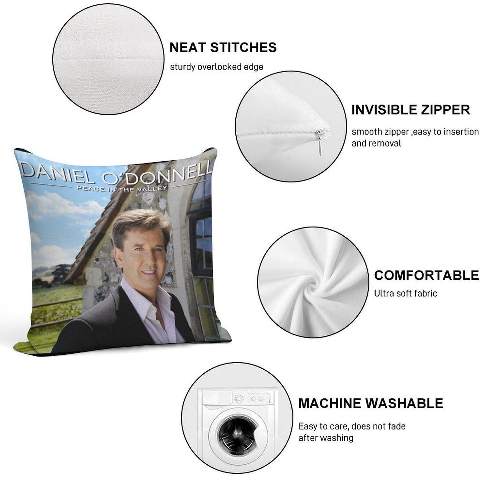 Daniel O'Donnell Peace in The Valley Soft Skin-Friendly Throw Pillow