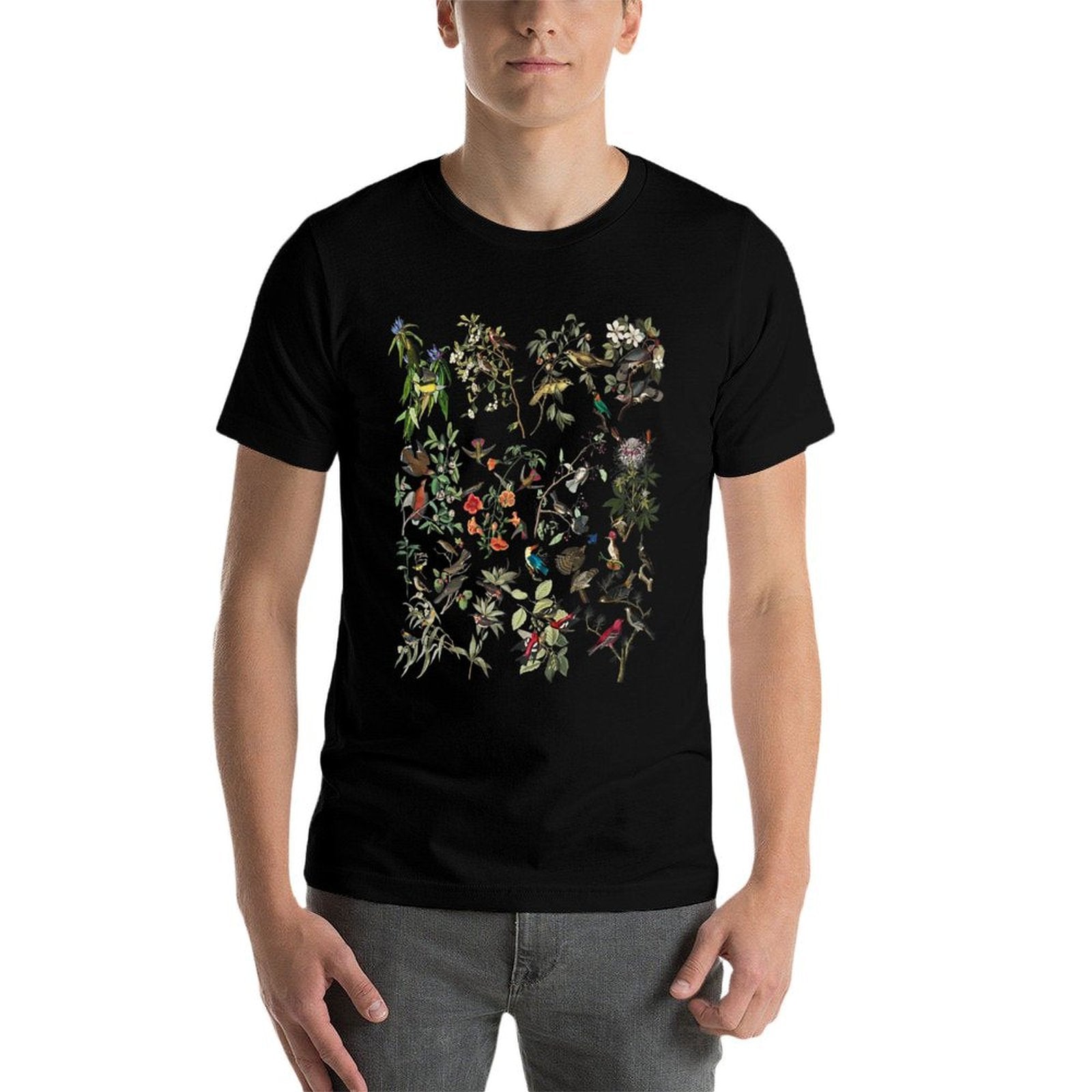 Birds Trees Nature Birding Botanical Vintage Bird Art Print Premium  Odor-resistant T-Shirt