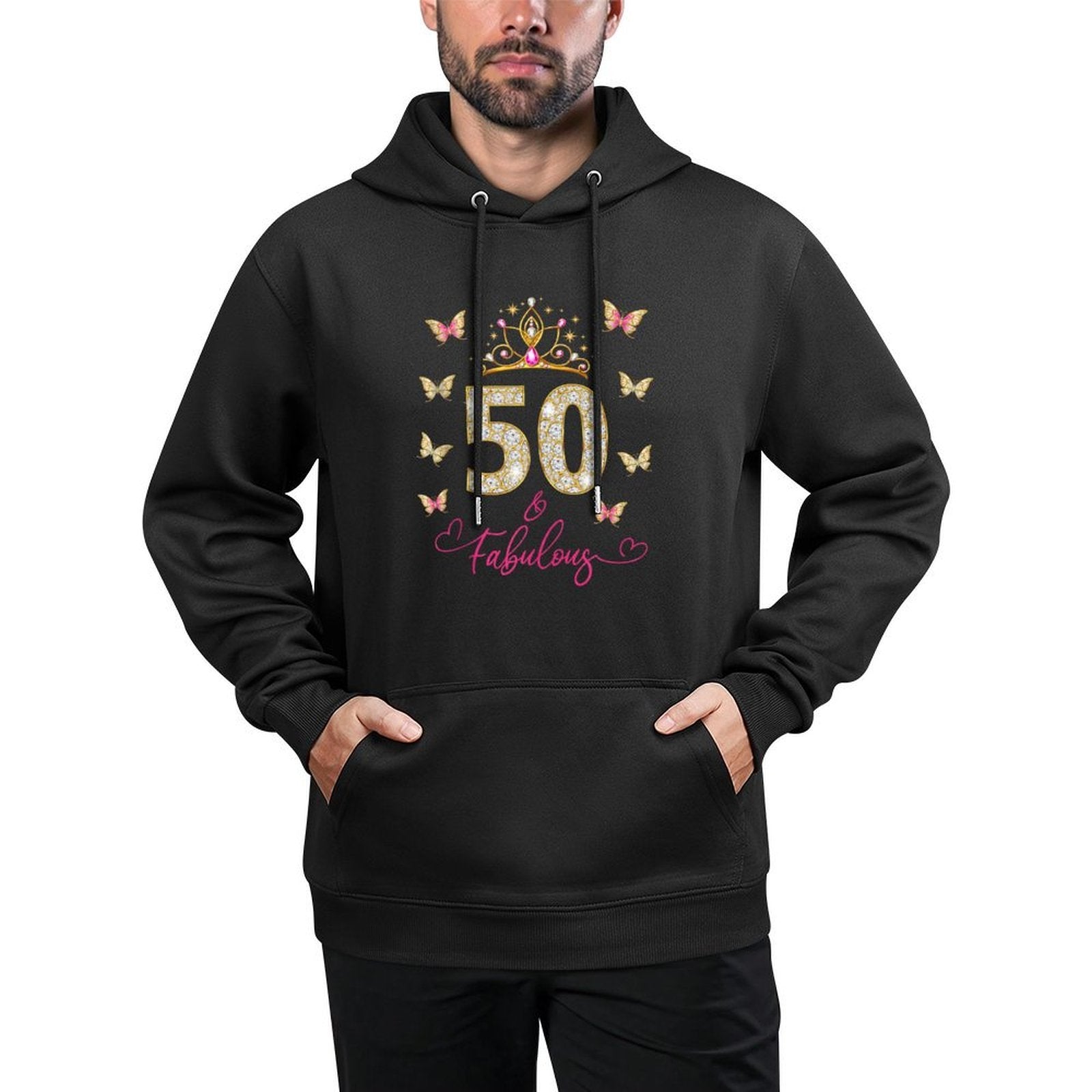 50 And Fabulous, 50 Years Old Women, 50th Birthday Customizable Surface Hoodie