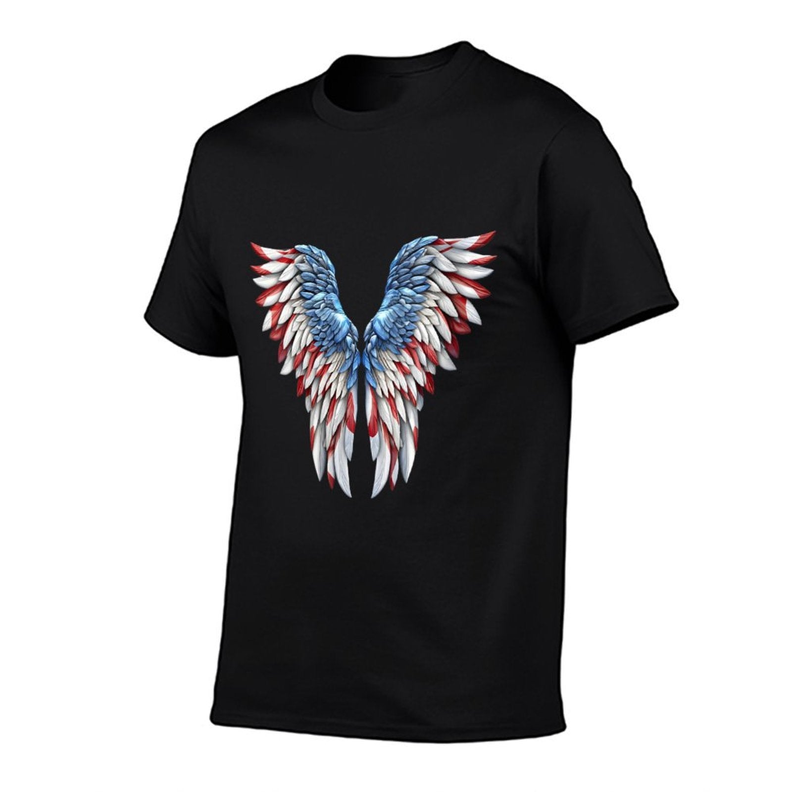 Womens Veterans Day, 4th of July Patriotic Wings Angel Usa Flag  Moisture-wicking T-Shirt