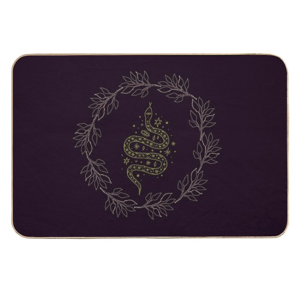 Green Witch Serpent And Wreath Durable Bath Mat