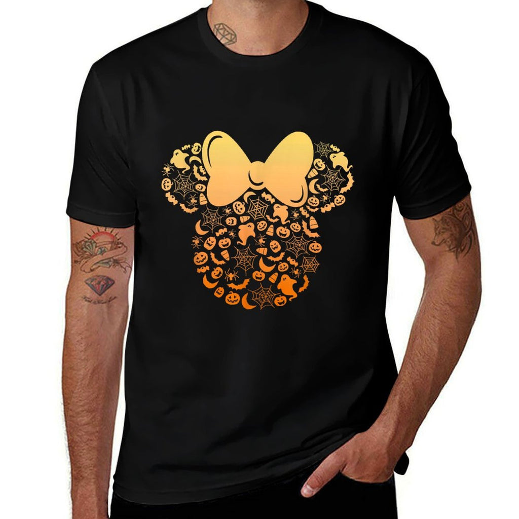 Disney Minnie Mouse Halloween Ghosts  Pumpkins Gradient  Trendy Pattern T-Shirt