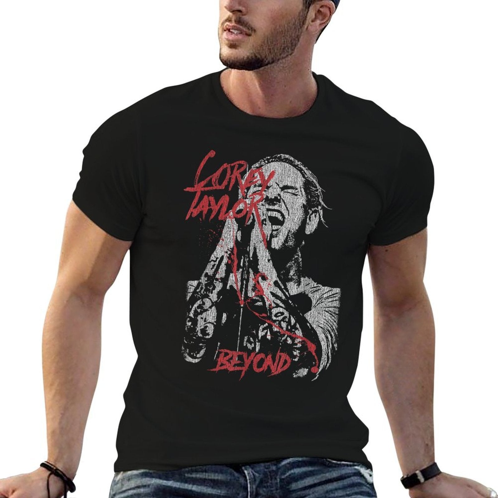 Control Industry - Corey Taylor Unisex Black Graphic - Small - - Crew Neck - Modern - Music - Novelty - Womens - Lightweight - N  Lightweight T-Shirt