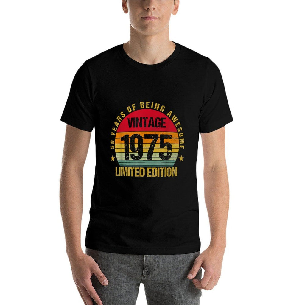 50 Years Old Fifty 1975 Vintage 50th Birthday Men Women Cute  Quick-drying T-Shirt