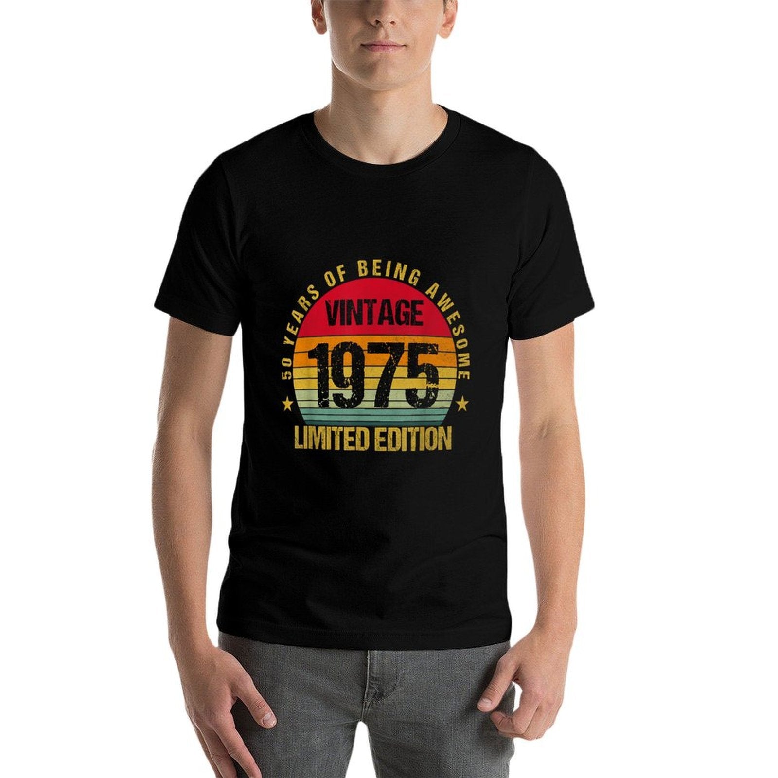 50 Years Old Fifty 1975 Vintage 50th Birthday Men Women Cute  Quick-drying T-Shirt