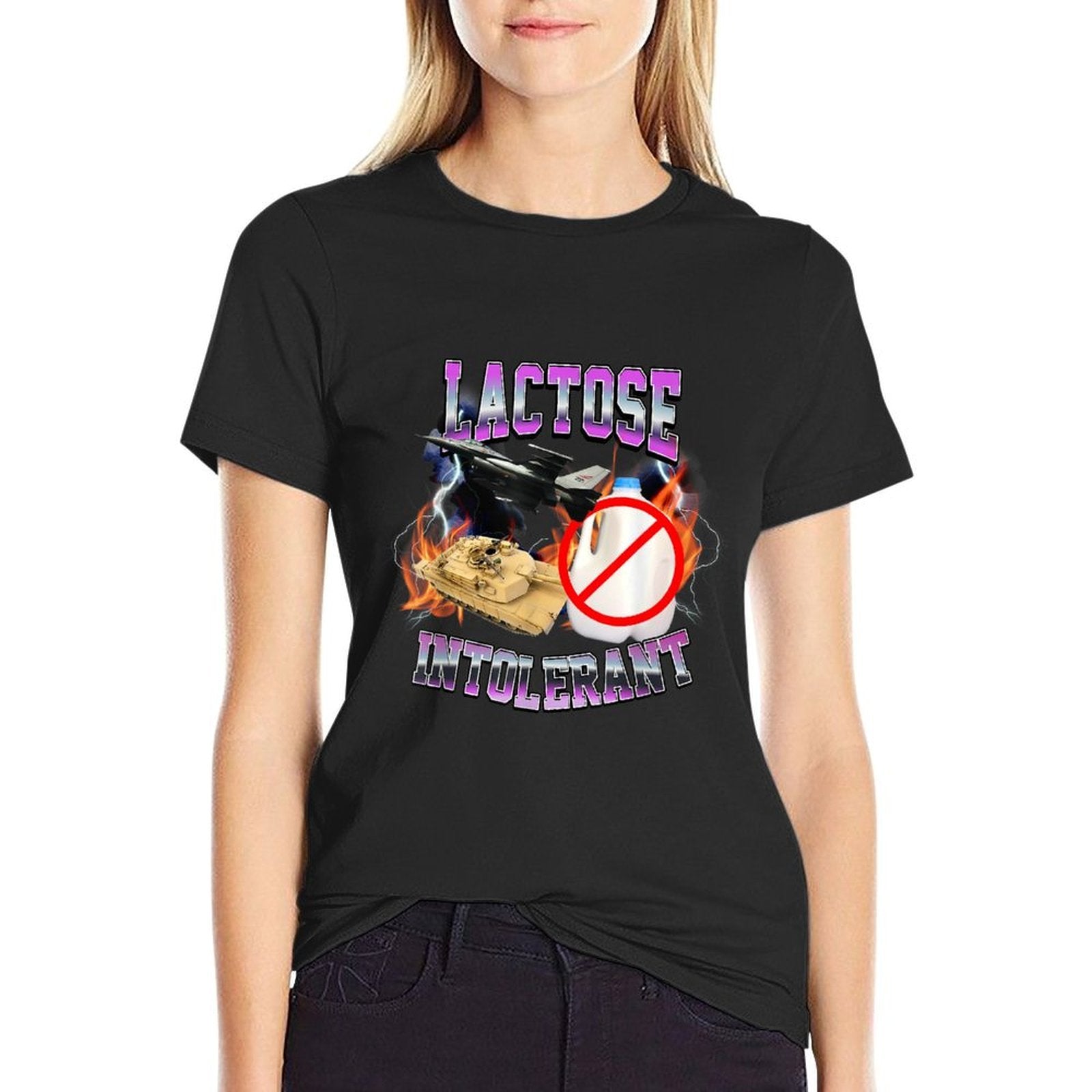 Lactose Intolerant Lactose-Free Funny Meme Gen Z Humor  Lightweight T-Shirt