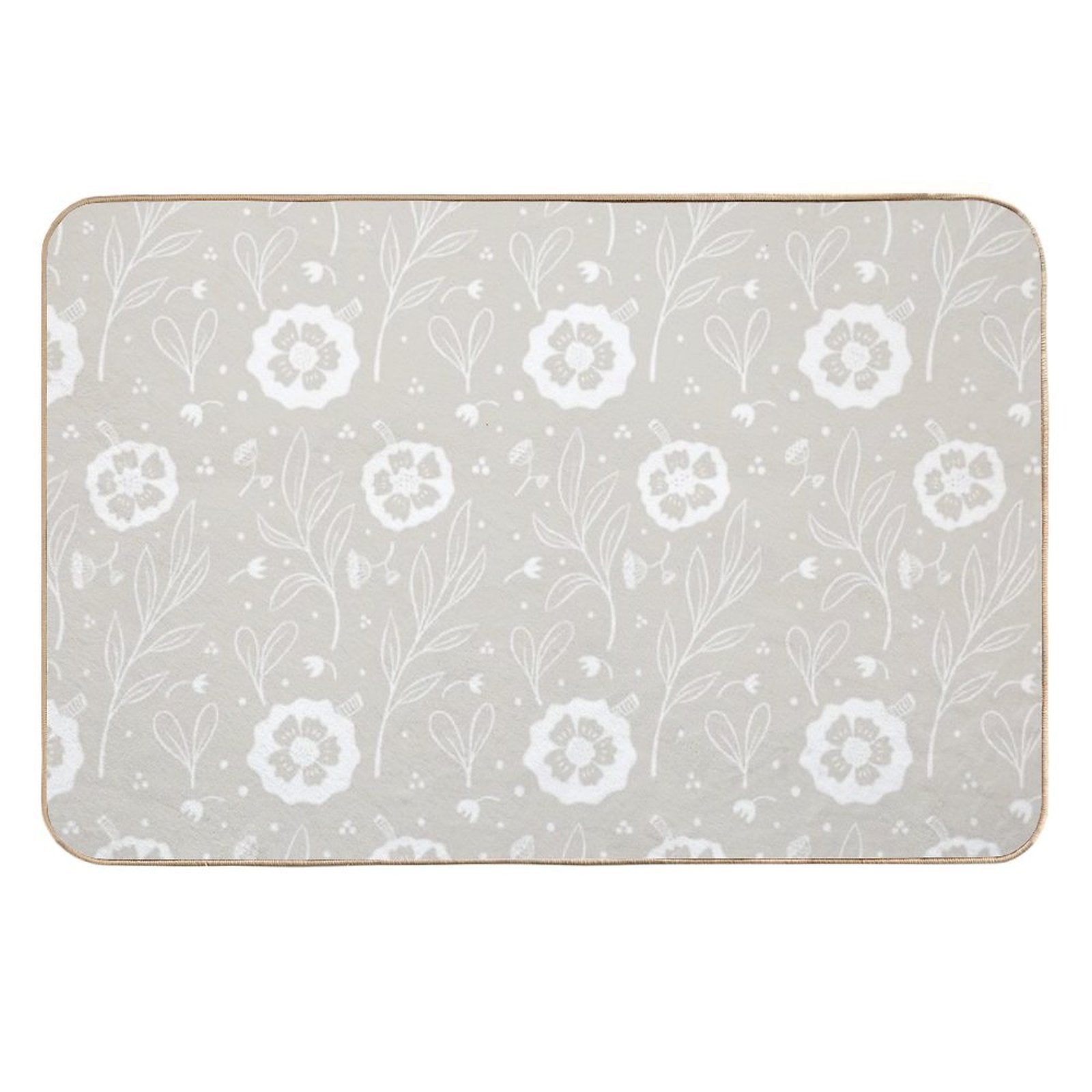 Delicate Doodle Floral Pattern  Toxin-Free Bath Mat