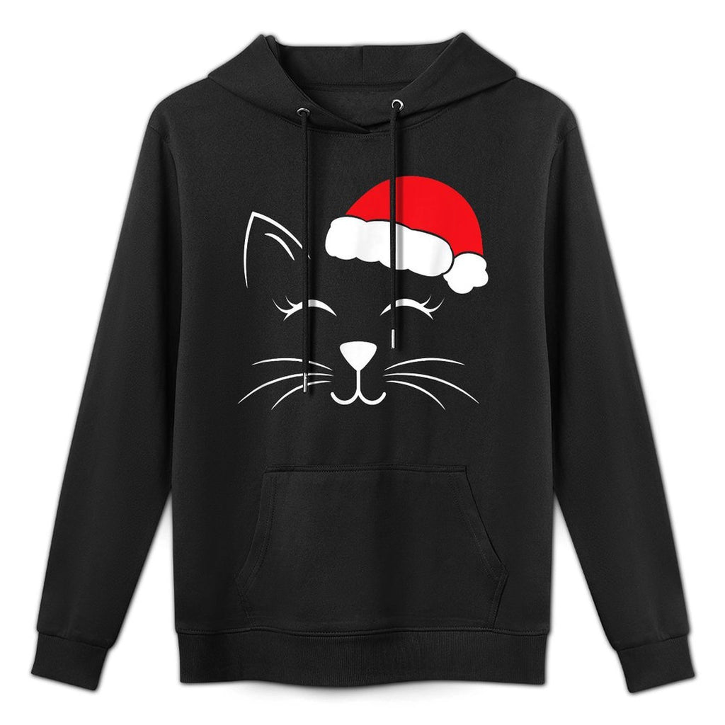 Cute Santa Cat Lover Christmas Men Women Kids Shrink-Resistant Hoodie