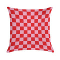 Checkered Pink And Red Soft Gift Ready Throw Pillow
