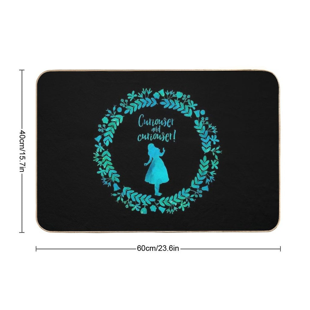 Curiouser And Curiouser! Alice in Wonderland.  Versatile Bath Mat