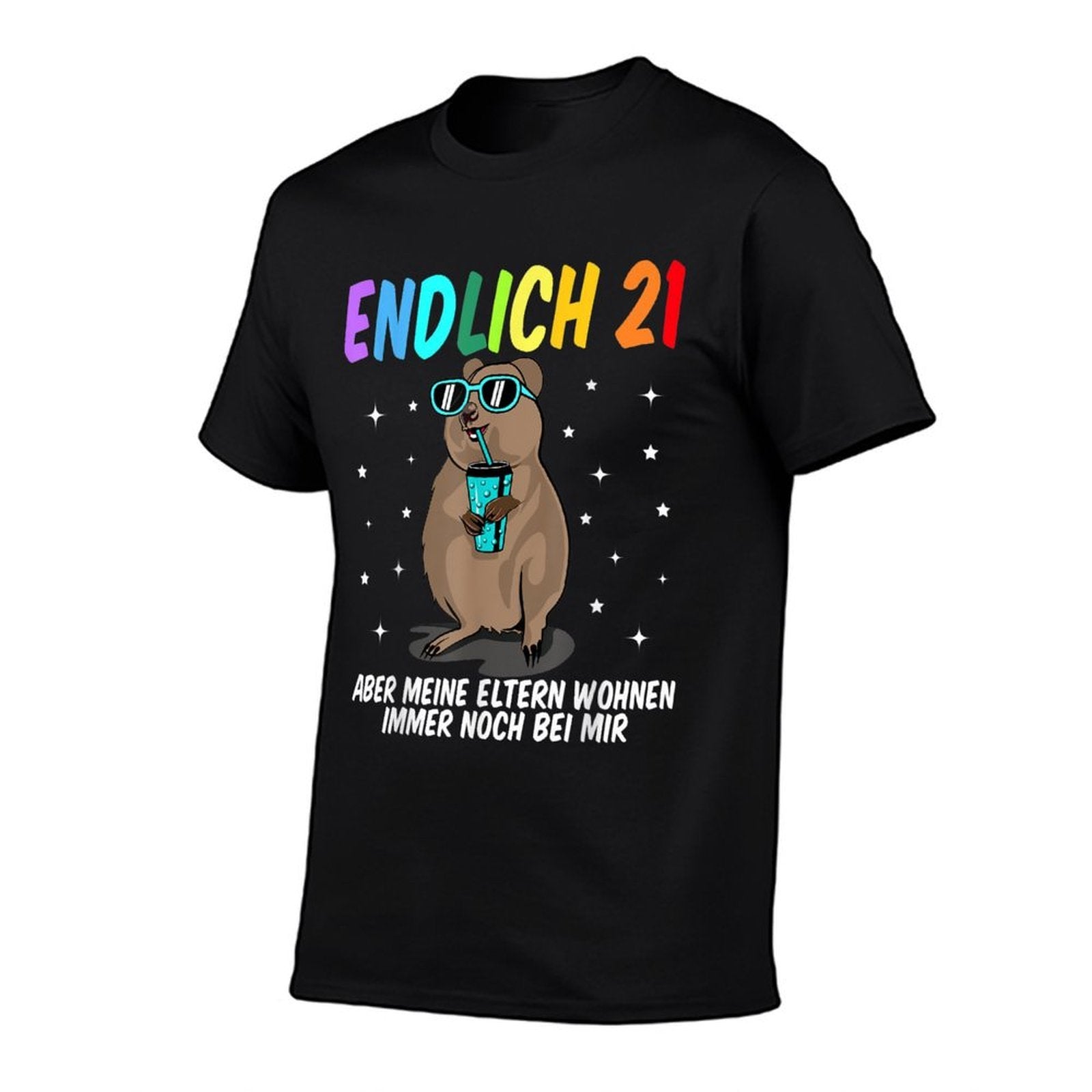 21st Birthday Girl Boy Funny - Finally 21 Quokka  Rolled Sleeves T-Shirt