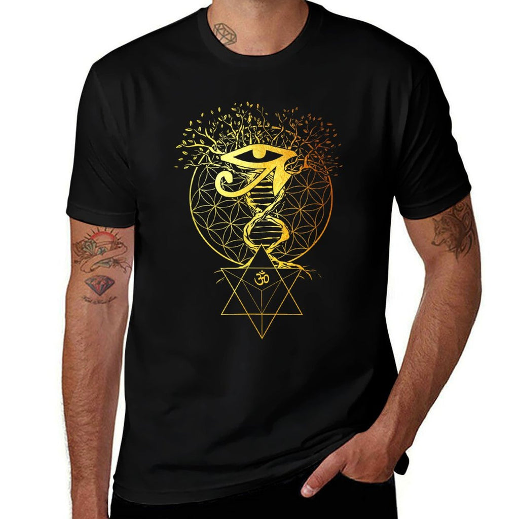 Merkabah Flower of Life Om Eye of Horus Sacred Geometry  Odor-resistant T-Shirt