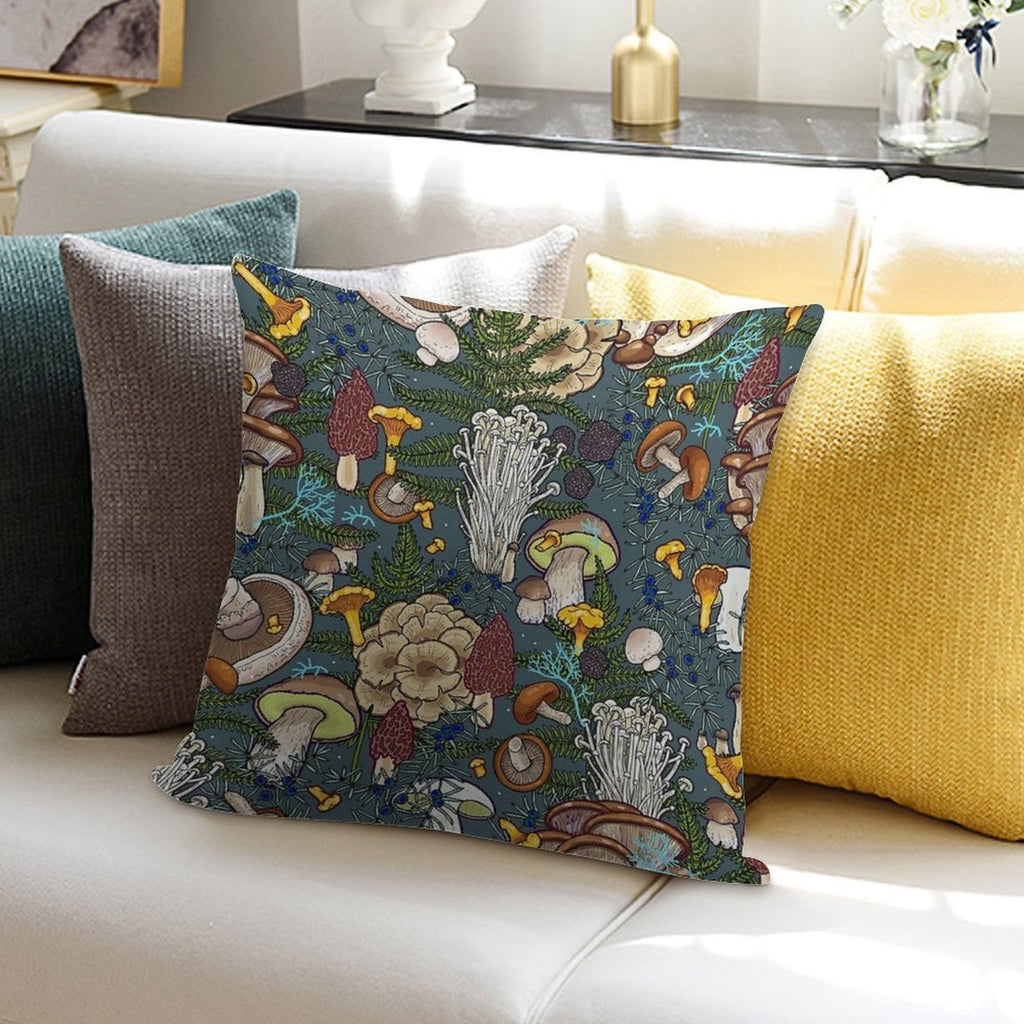 Mushroom Forest Soft Home Decor Throw Pillow
