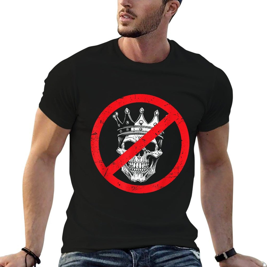 No Kings Since 1776 USA 4th Of July Skeleton Halloween Free  Cotton T-Shirt