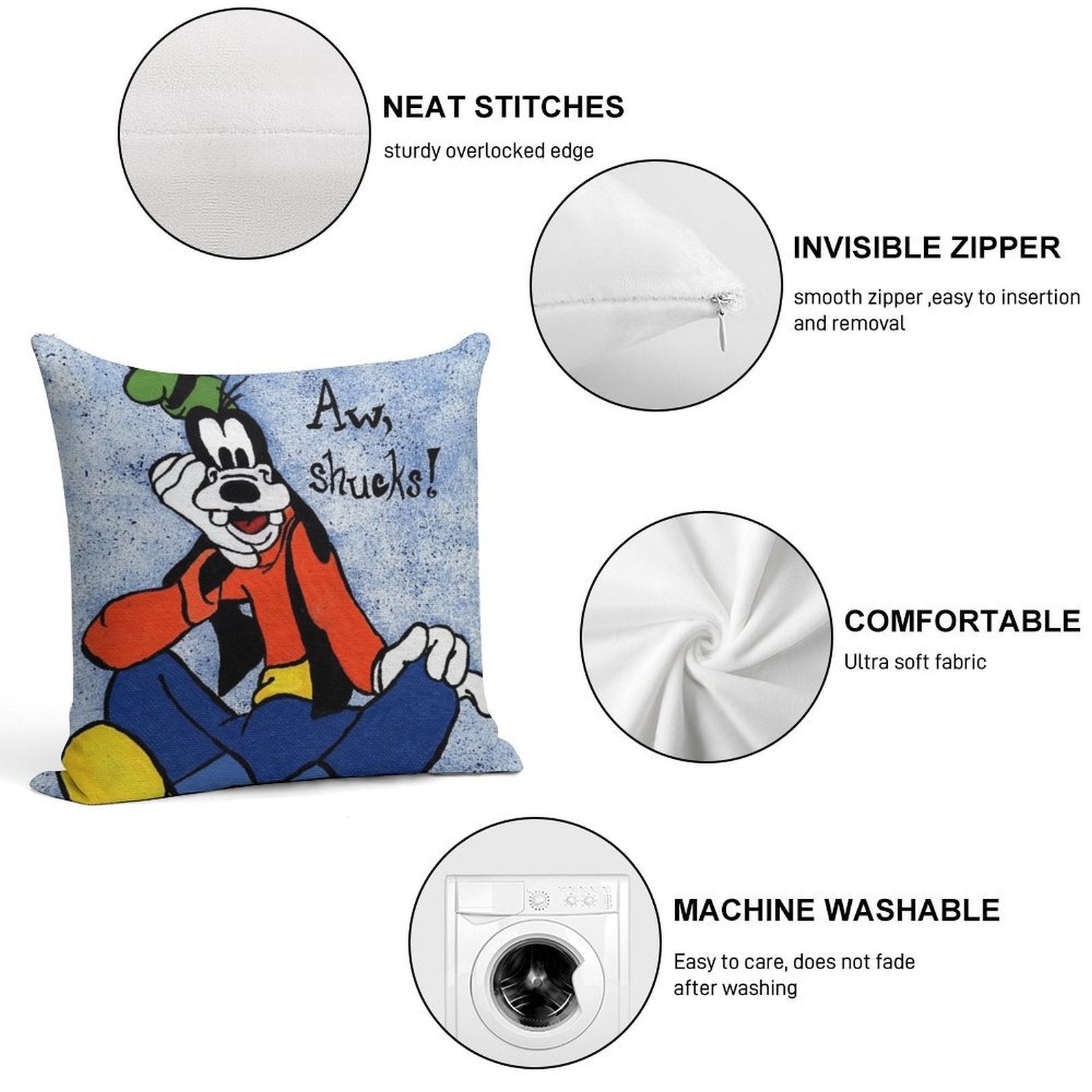 Goofy Painting Soft Easy Maintenance Throw Pillow