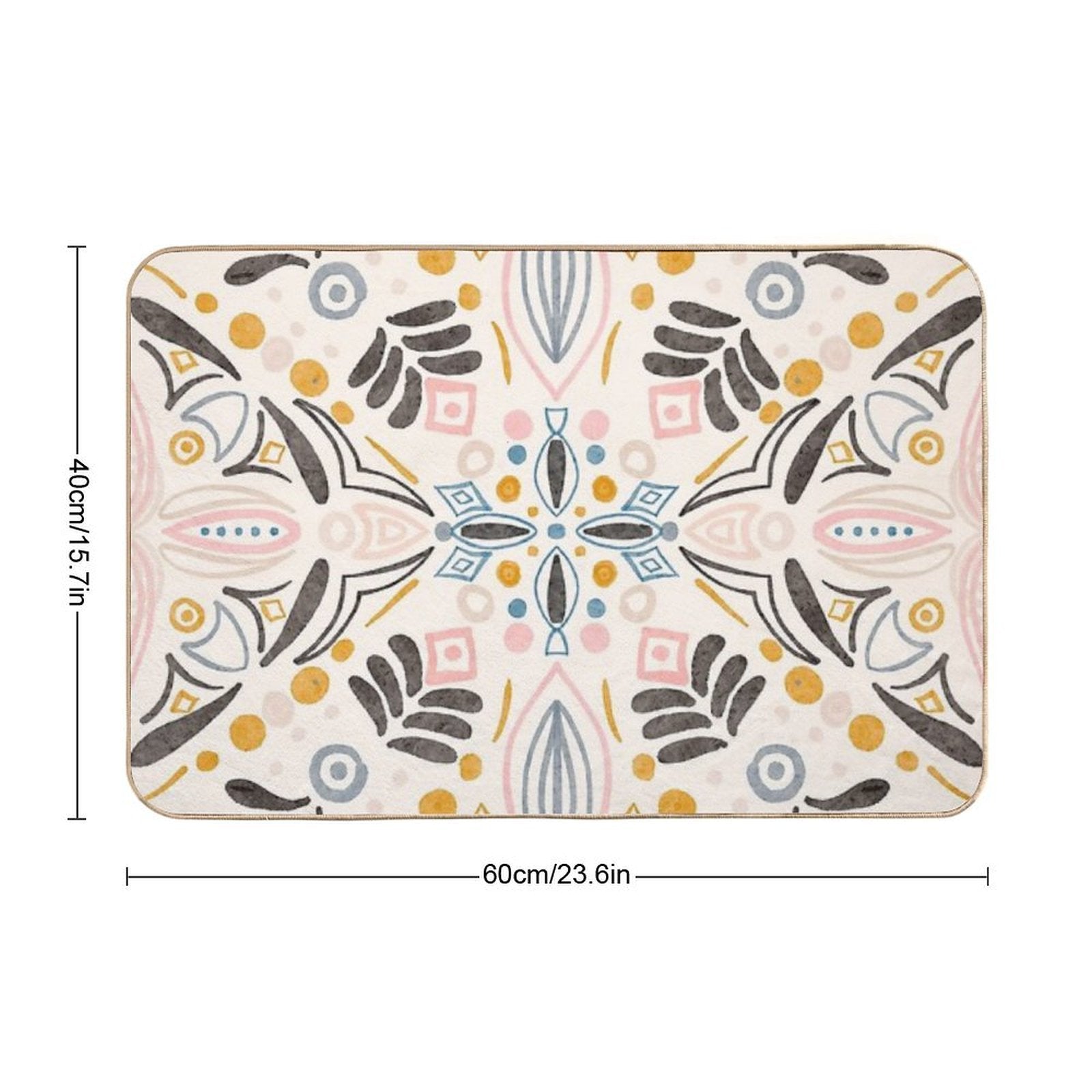 Bohemian Floral Pattern  High-Traffic Bath Mat