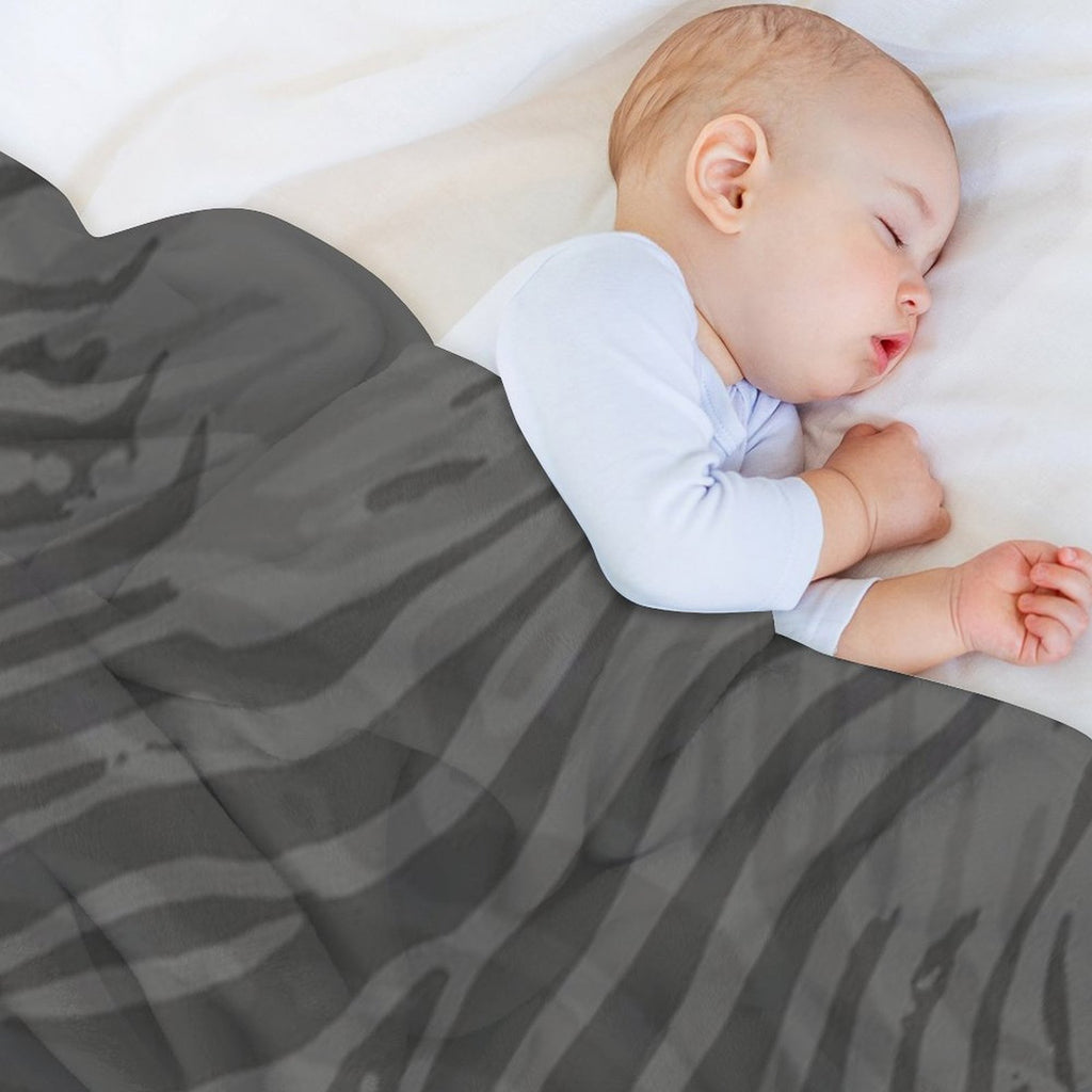 NATEX MERDC - ZEBRAX - #6D6C6B GREY Lightweight Throw Blanket