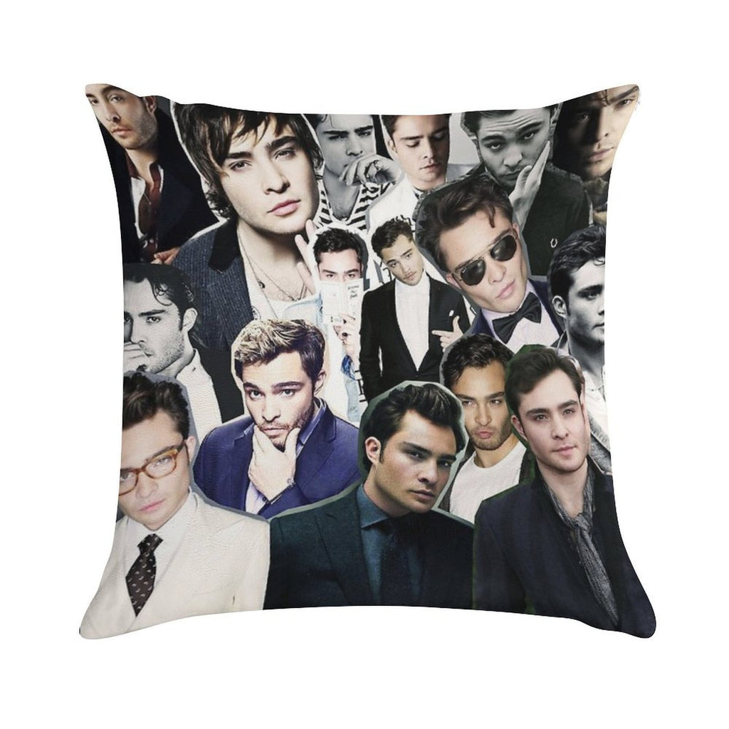 Ed Westwick Collage Soft Luxury Feel Throw Pillow