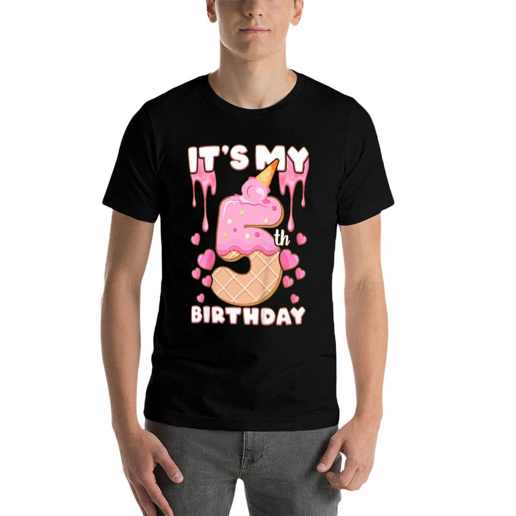 Birthday, Girl 5 Years, Ice Cream, It's My 5th Birthday  Quick-drying T-Shirt