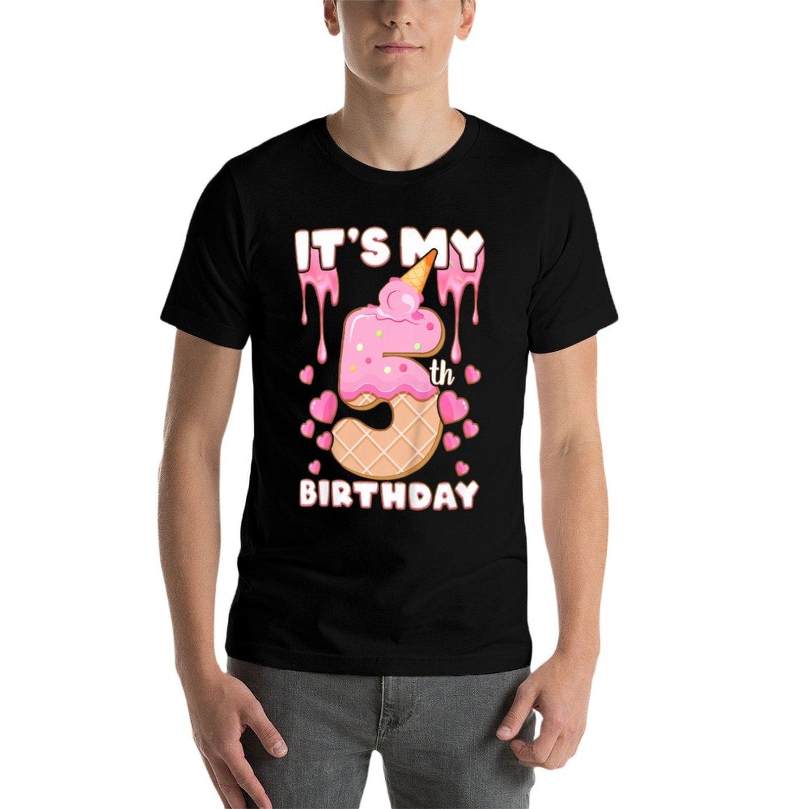 Birthday, Girl 5 Years, Ice Cream, It's My 5th Birthday  Quick-drying T-Shirt