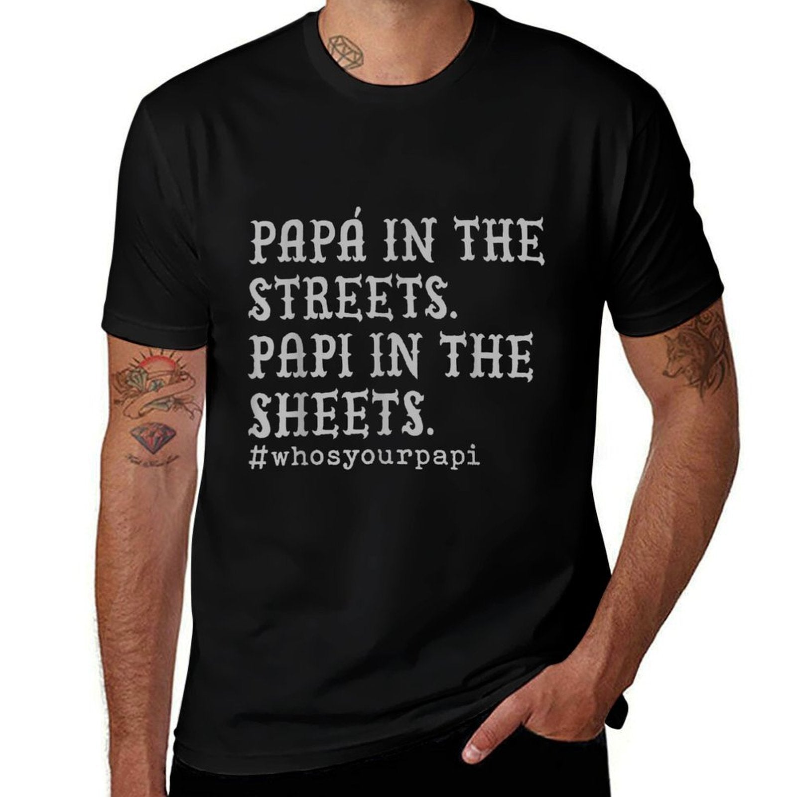 Papá In The Streets Papi In The Sheets  Graphic-printed T-Shirt