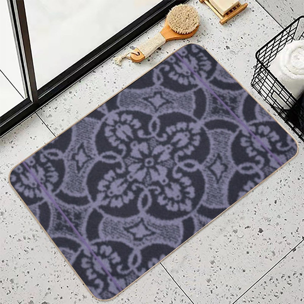 2023 New Digital Lavender Floral Pattern  Easy To Clean Bath Mat