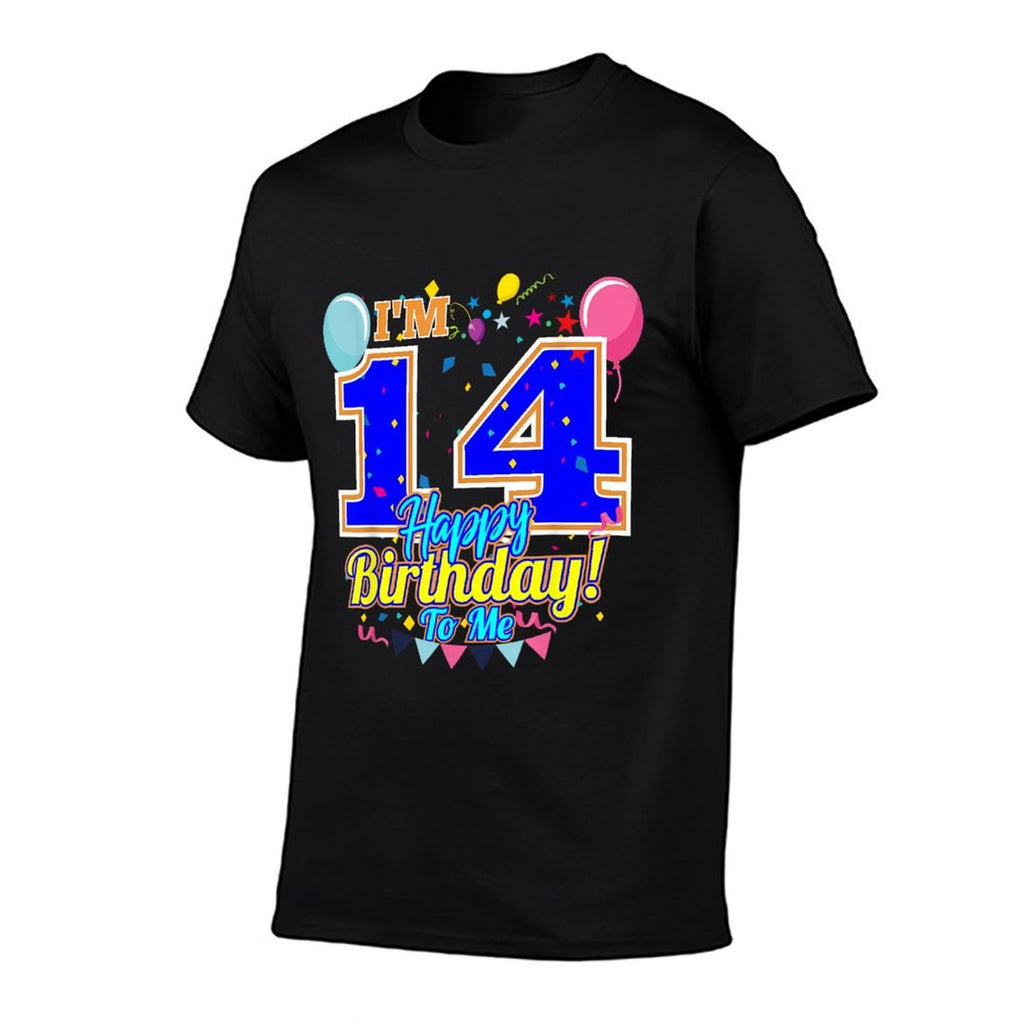 I'm 14 Years Old Happy Birthday to Me 14th Birthday  Rolled Sleeves T-Shirt