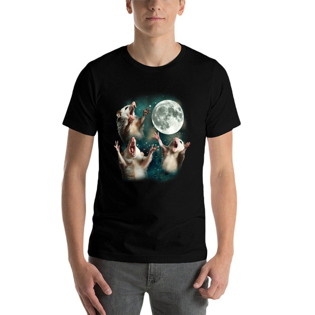 Three Possum Moon  3 Opossum Funny Weird Cursed Meme  Quick-drying T-Shirt