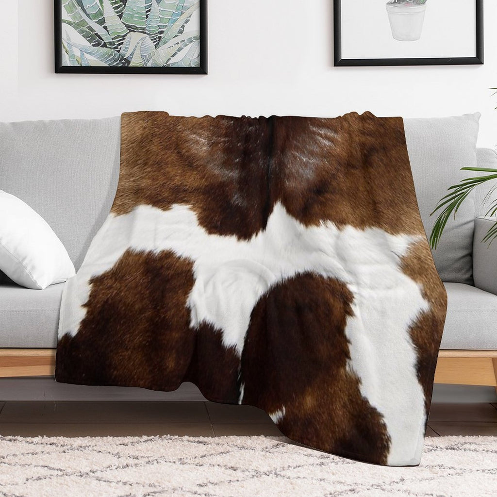 Minimalistic Cattle Cow Anti-pilling Throw Blanket