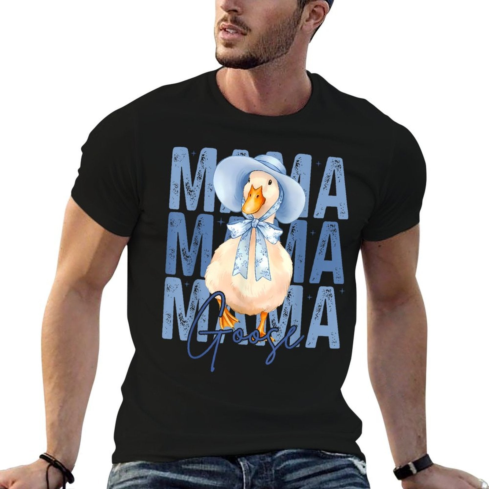 Mama Goose Blue Vintage Mom Mothers Day Goose Lovers  Classic T-Shirt