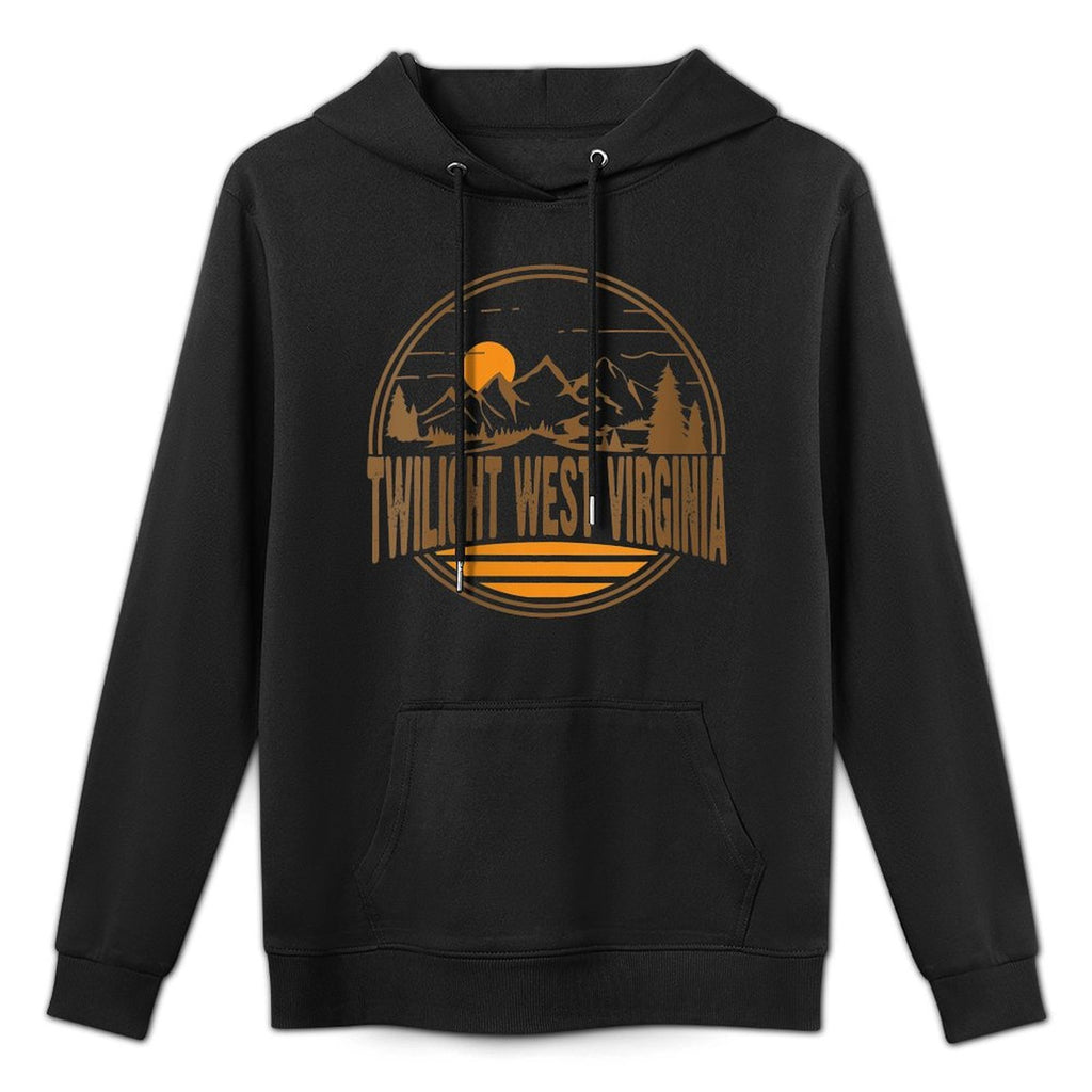 Womens Vintage Twilight West Virginia Mountain Hiking Print Medium-Weight Fabric Hoodie
