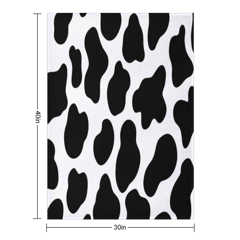 Cow Print Plush Throw Blanket