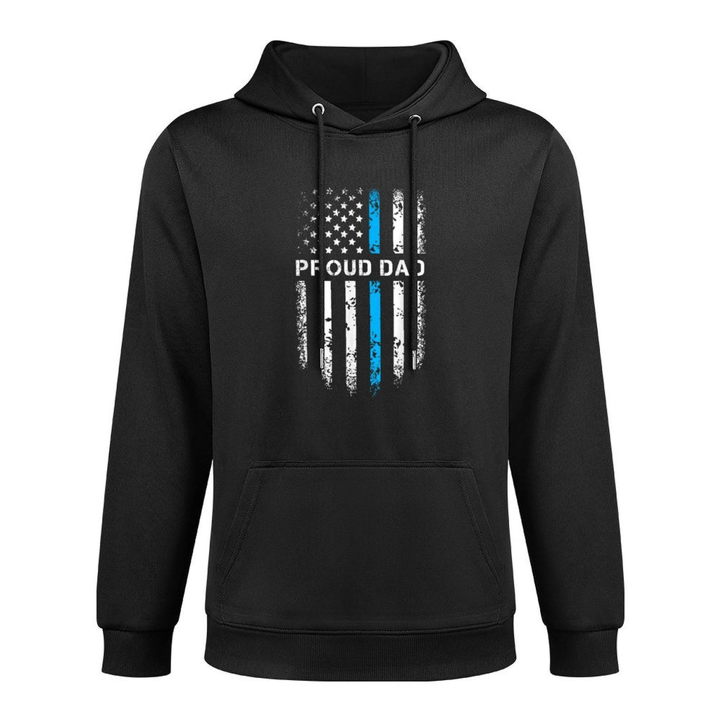 Proud Dad Patriotic Law Enforcement Supporter Police Officer Relaxed Fit Hoodie