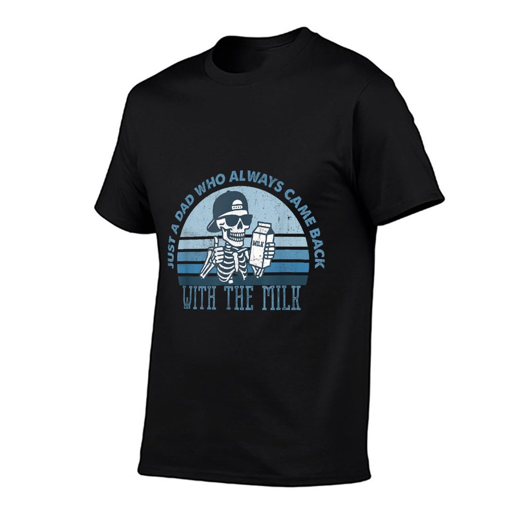 Just A Dad Who Always Came Back With The Milk Father's Day  Heathered Texture T-Shirt
