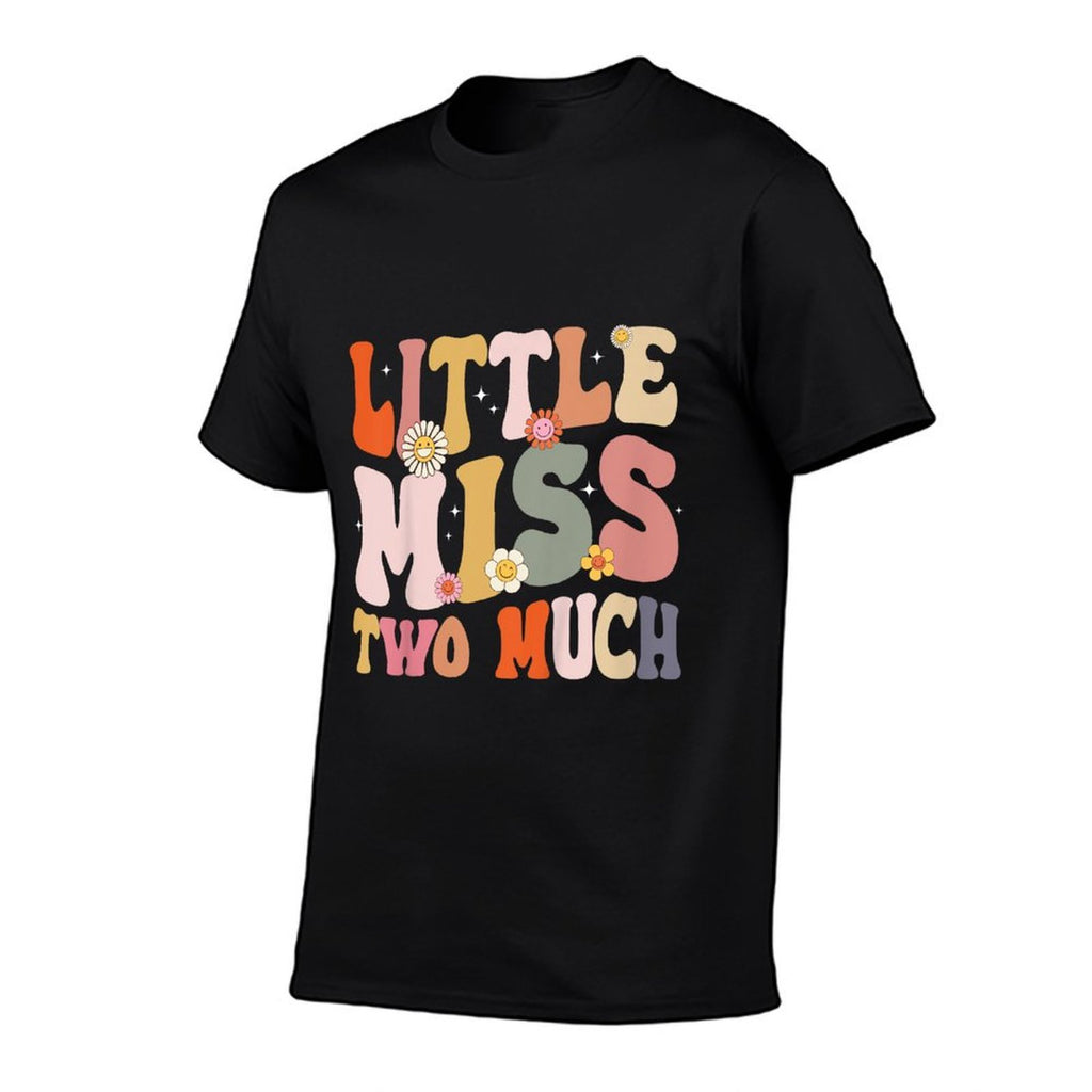 Kids Little Miss Two Much 2nd Birthday Outfit Girl Boho Groovy  Soft T-Shirt