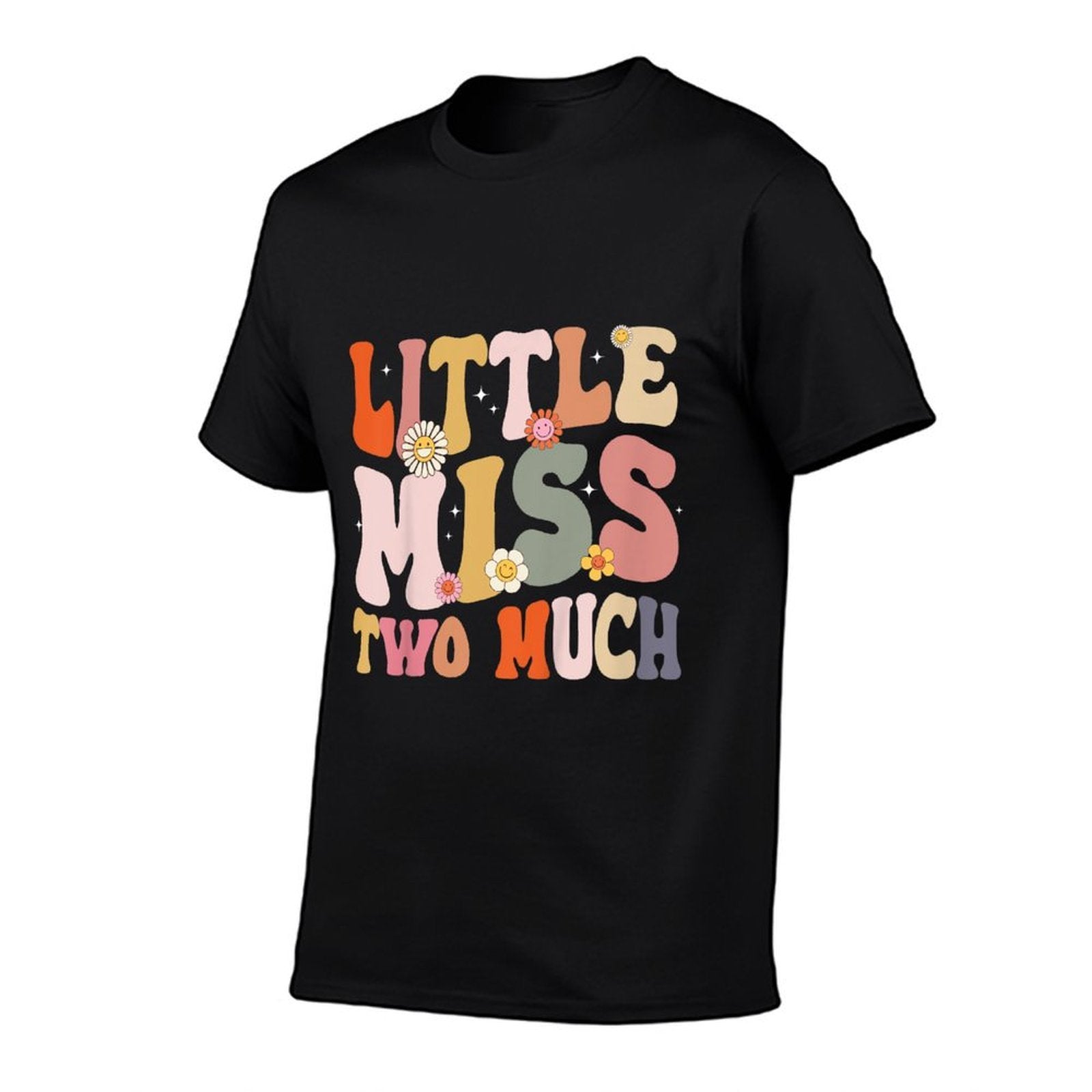 Kids Little Miss Two Much 2nd Birthday Outfit Girl Boho Groovy  Soft T-Shirt