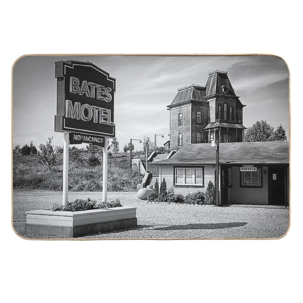 Motel Spooky Psycho Norman Vintage Antique Still Print  Anti-Trip Bath Mat