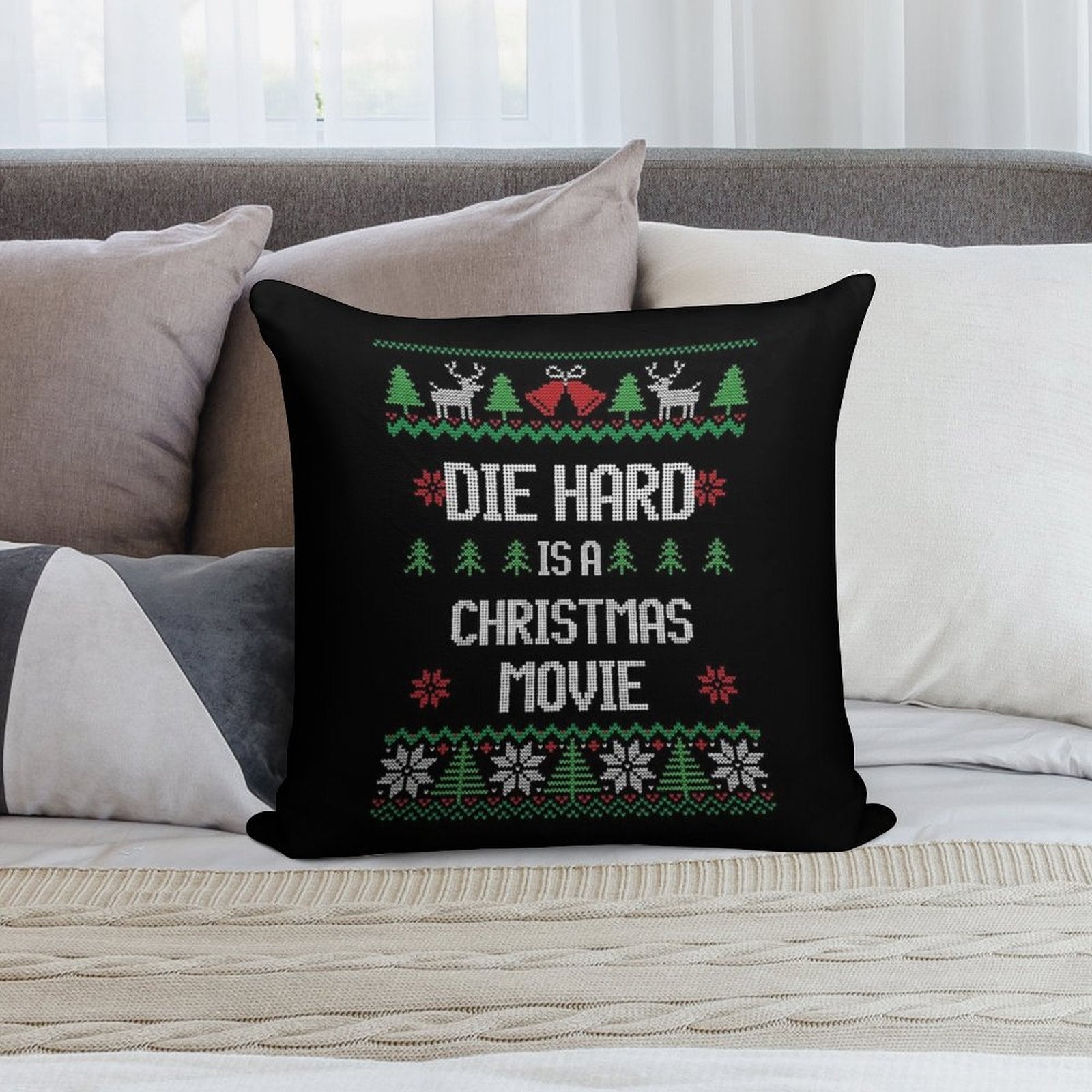 Die Hard Is A Christmas Movie Soft Gift Ready Throw Pillow