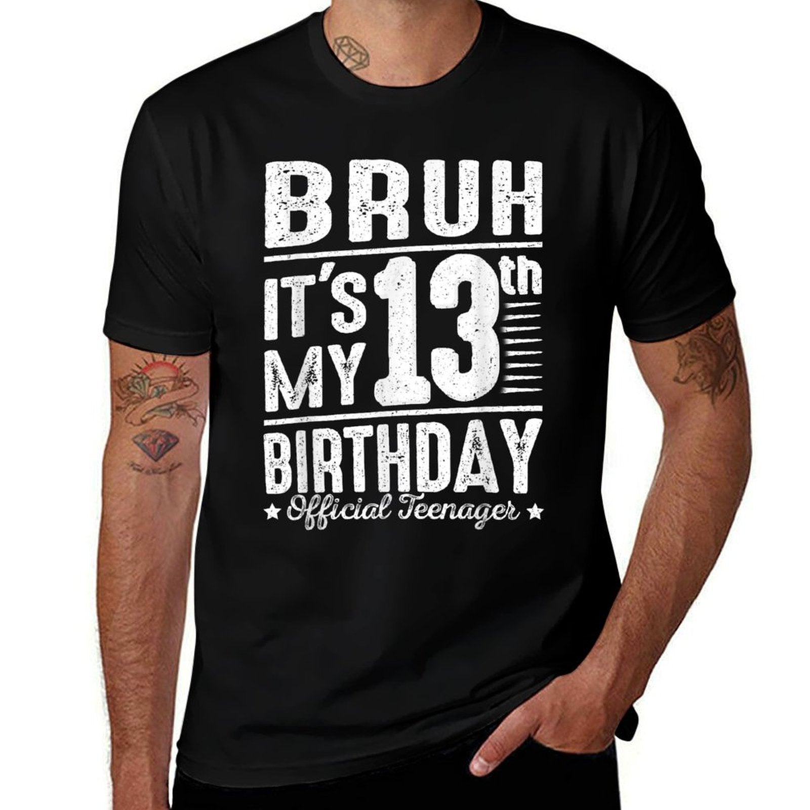 Bruh It's My 13th Birthday Officialnager Funny 13 Yr Old  Eco-friendly Material T-Shirt