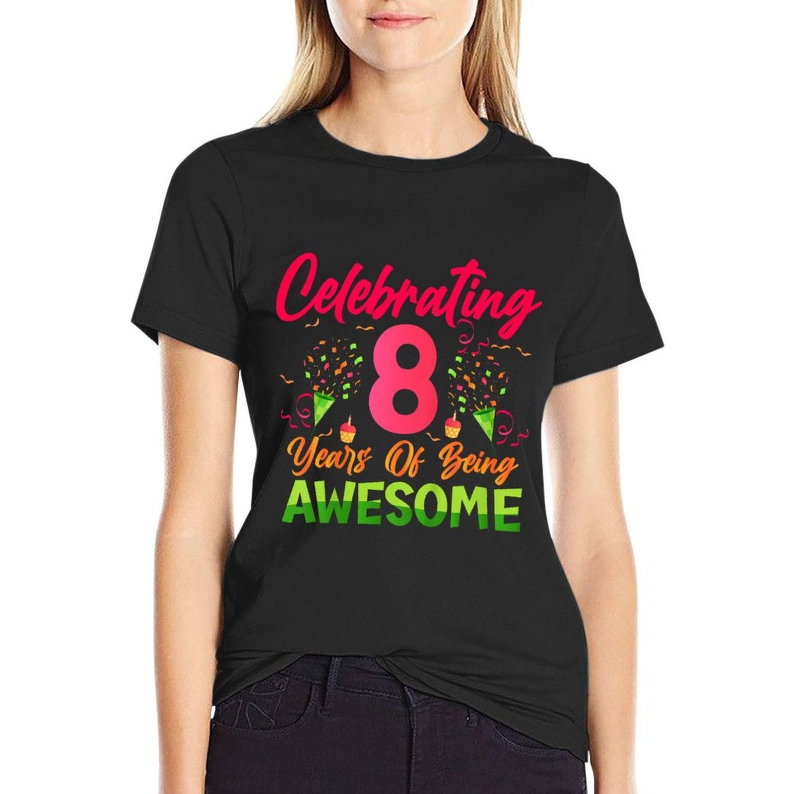 Kids Celebrating 8 Years of Awesome! 8th Birthday Eight Years Old  Graphic-printed T-Shirt