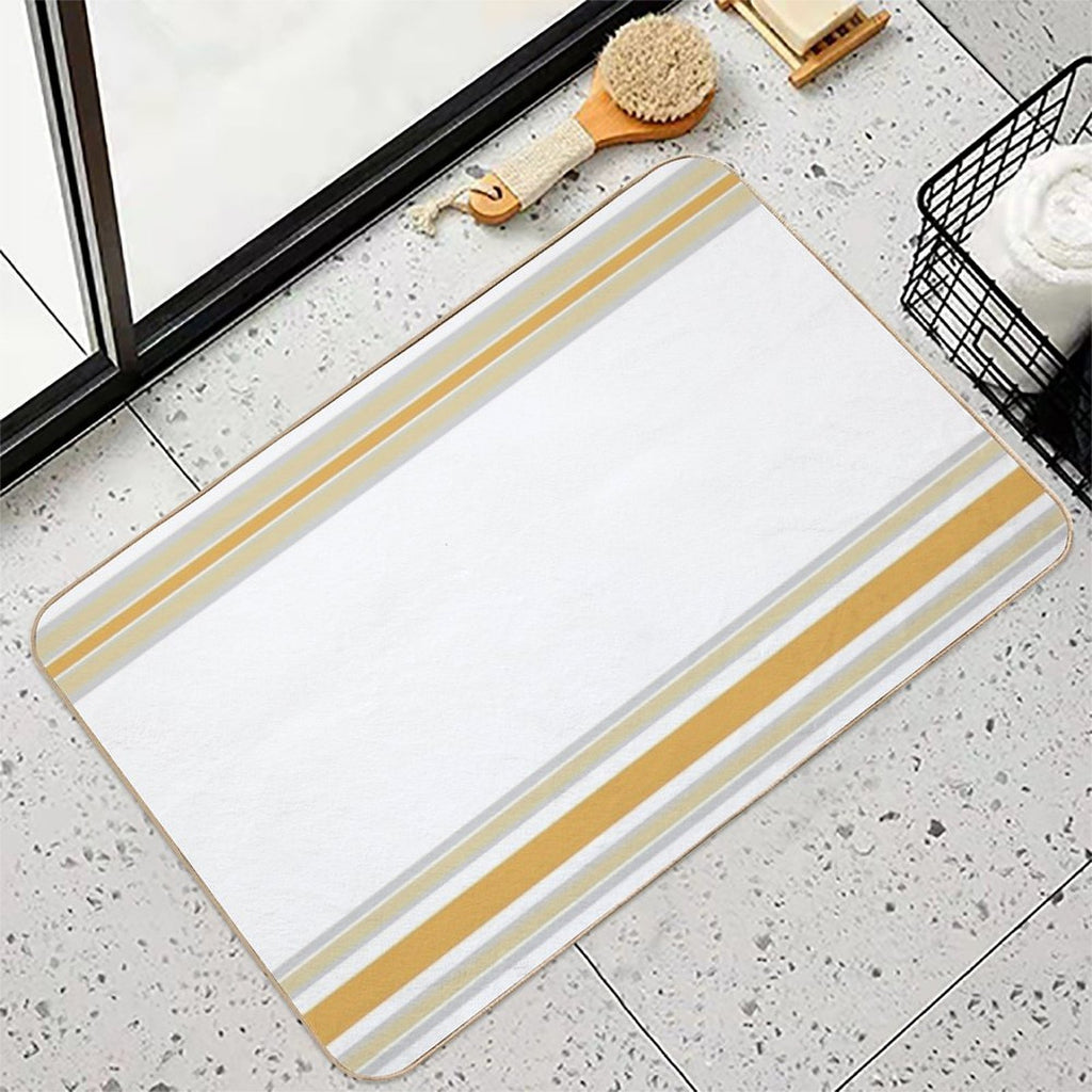 Line Art Neutral Yellow  Stain-Proof Bath Mat