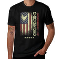 USA American - Chicken Dad  Rolled Sleeves T-Shirt