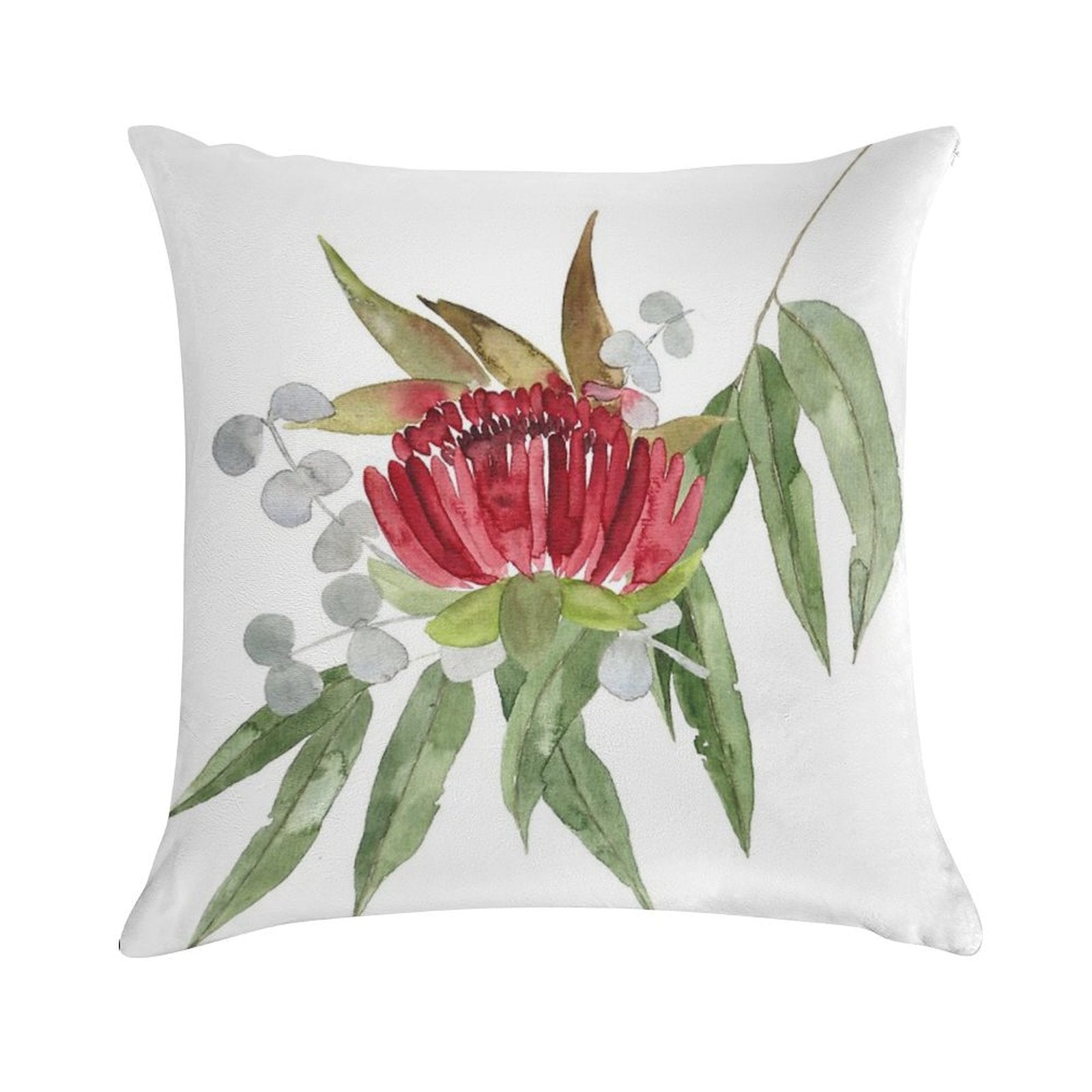 Australian Native Bush Watercolour Soft Easy Maintenance Throw Pillow