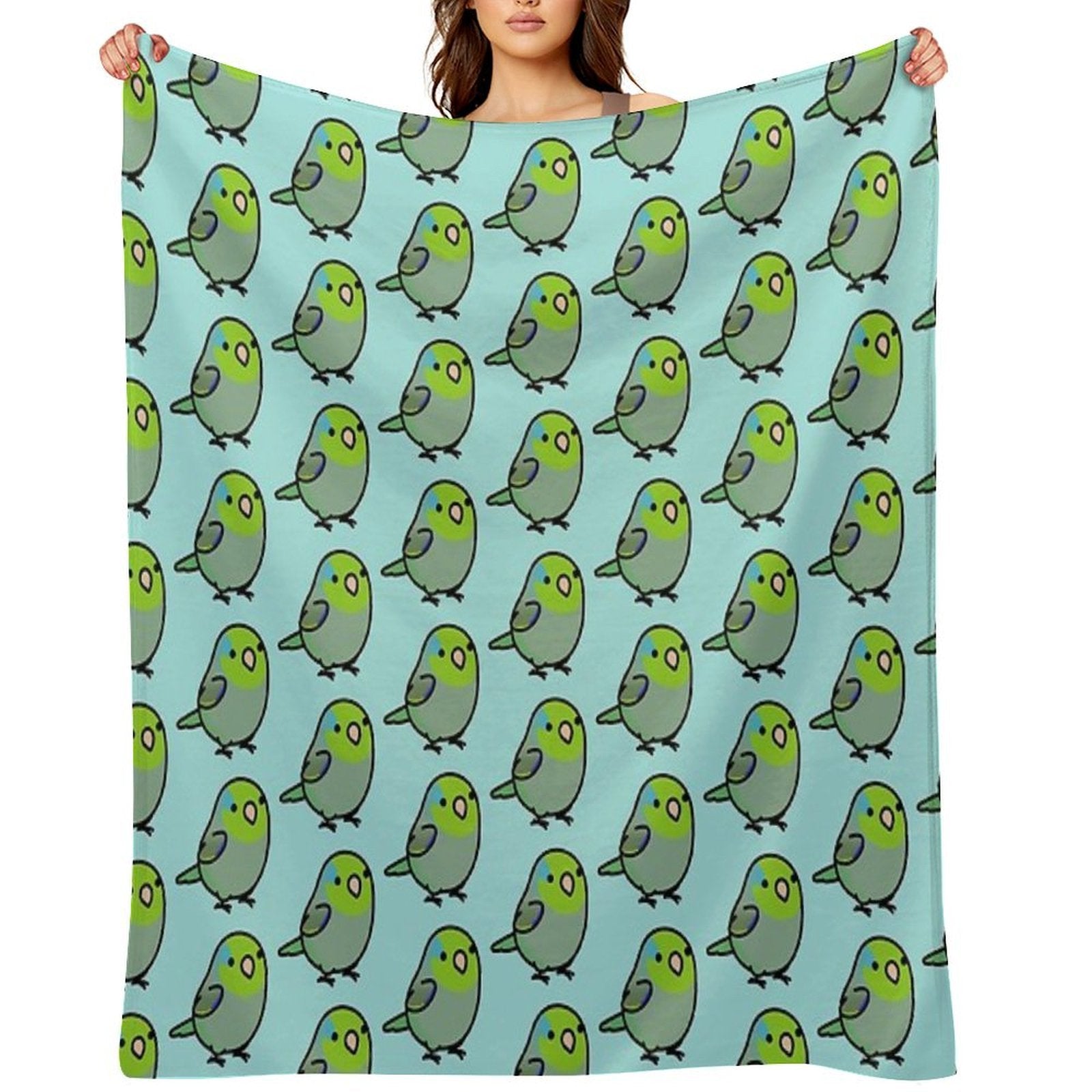 Chubby Green Parrotet All-season Throw Blanket