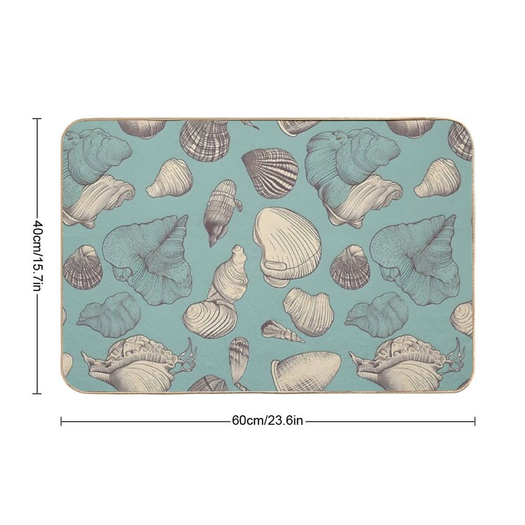 Shells Design  Fade-Resistant Bath Mat