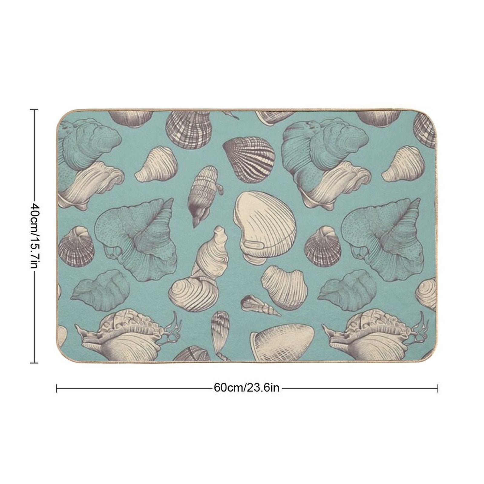 Shells Design  Fade-Resistant Bath Mat