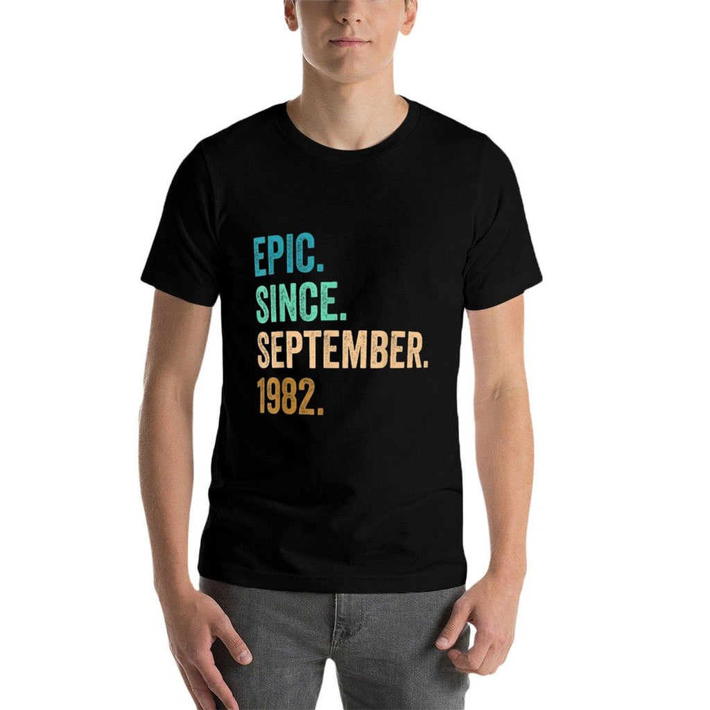 40 Years Old Epic Since September 1982 40th Birthday  High-quality Stitching T-Shirt